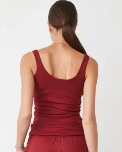 Sets|Tanks*MONROW Supimaluxe Rib Scoop Neck Tank RUBY