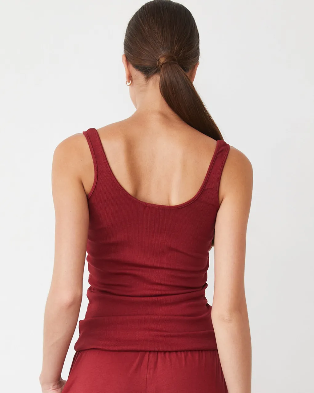 Sets|Tanks*MONROW Supimaluxe Rib Scoop Neck Tank RUBY