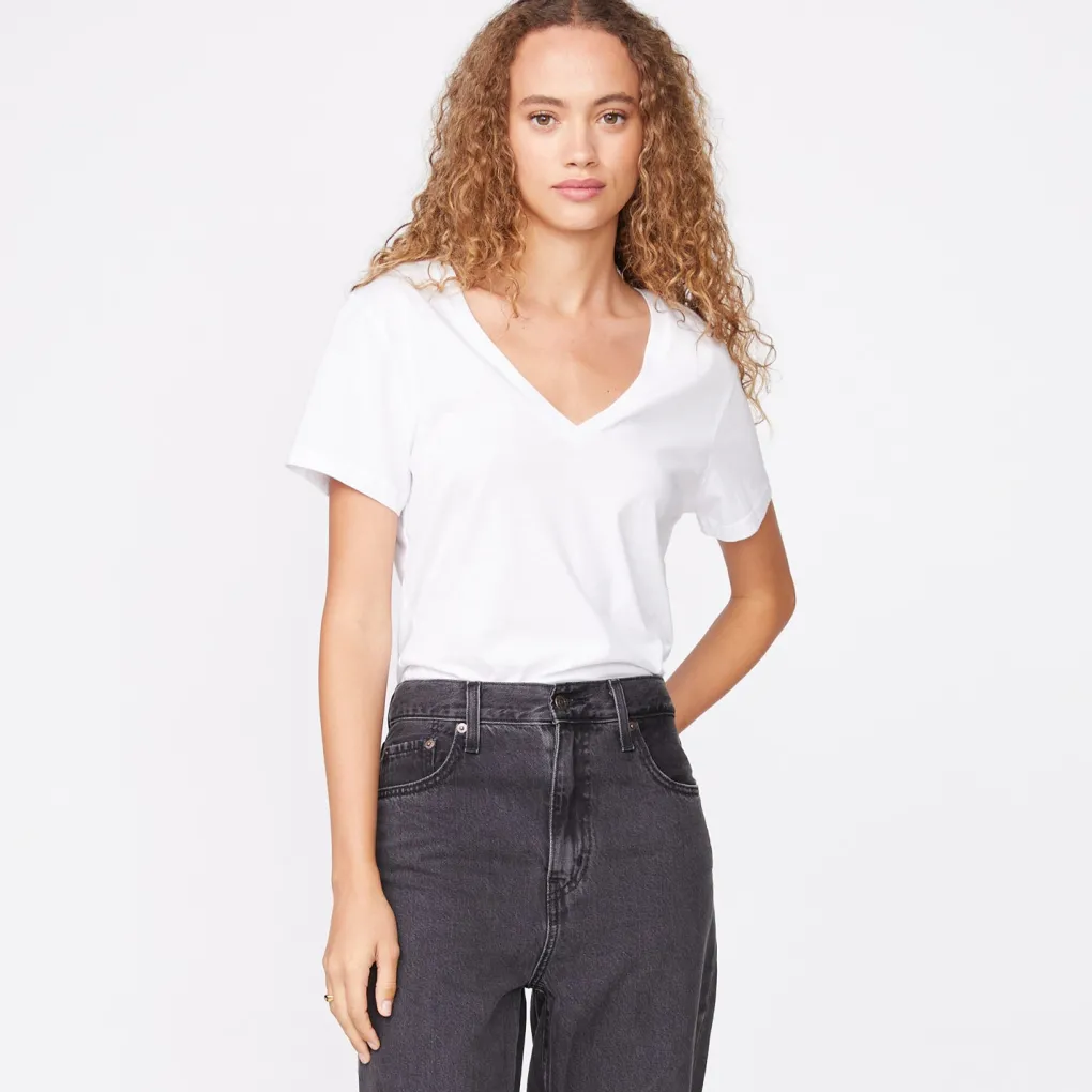 Tees*MONROW 90's V Neck WHITE