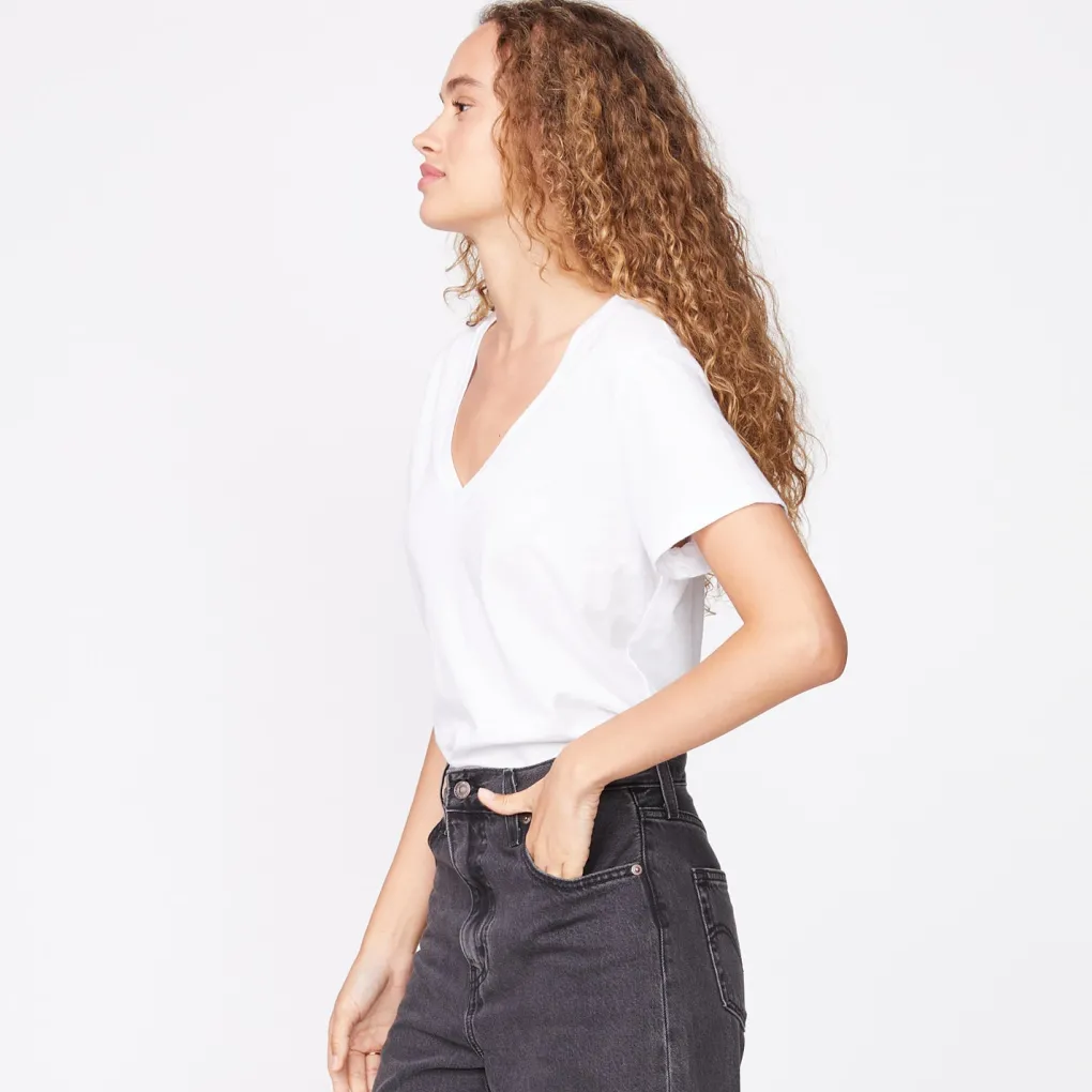 Tees*MONROW 90's V Neck WHITE