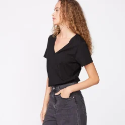 Tees*MONROW 90's V Neck BLACK