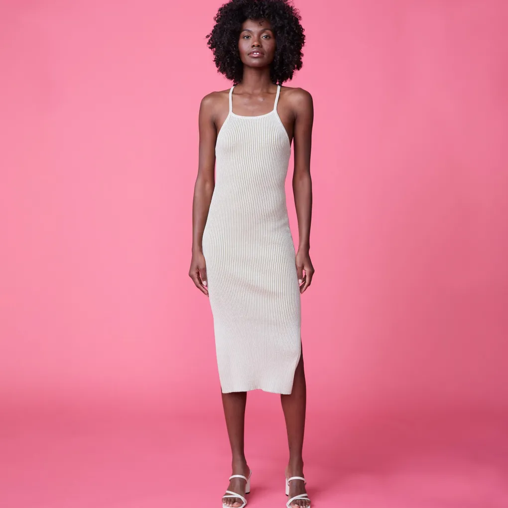 Dresses*MONROW Tank Maxi Sweater Dress BUTTERCREAM