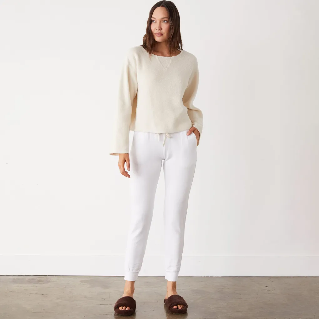 Sweatshirts*MONROW Teddy Fleece Boat Neck Sweatshirt OFFWHITE