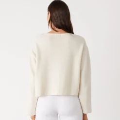 Sweatshirts*MONROW Teddy Fleece Boat Neck Sweatshirt OFFWHITE