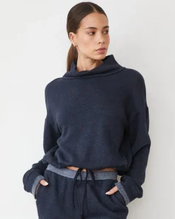 Travel Essentials|Sweatshirts*MONROW Teddy Fleece Funnel Pullover DARKNAVY
