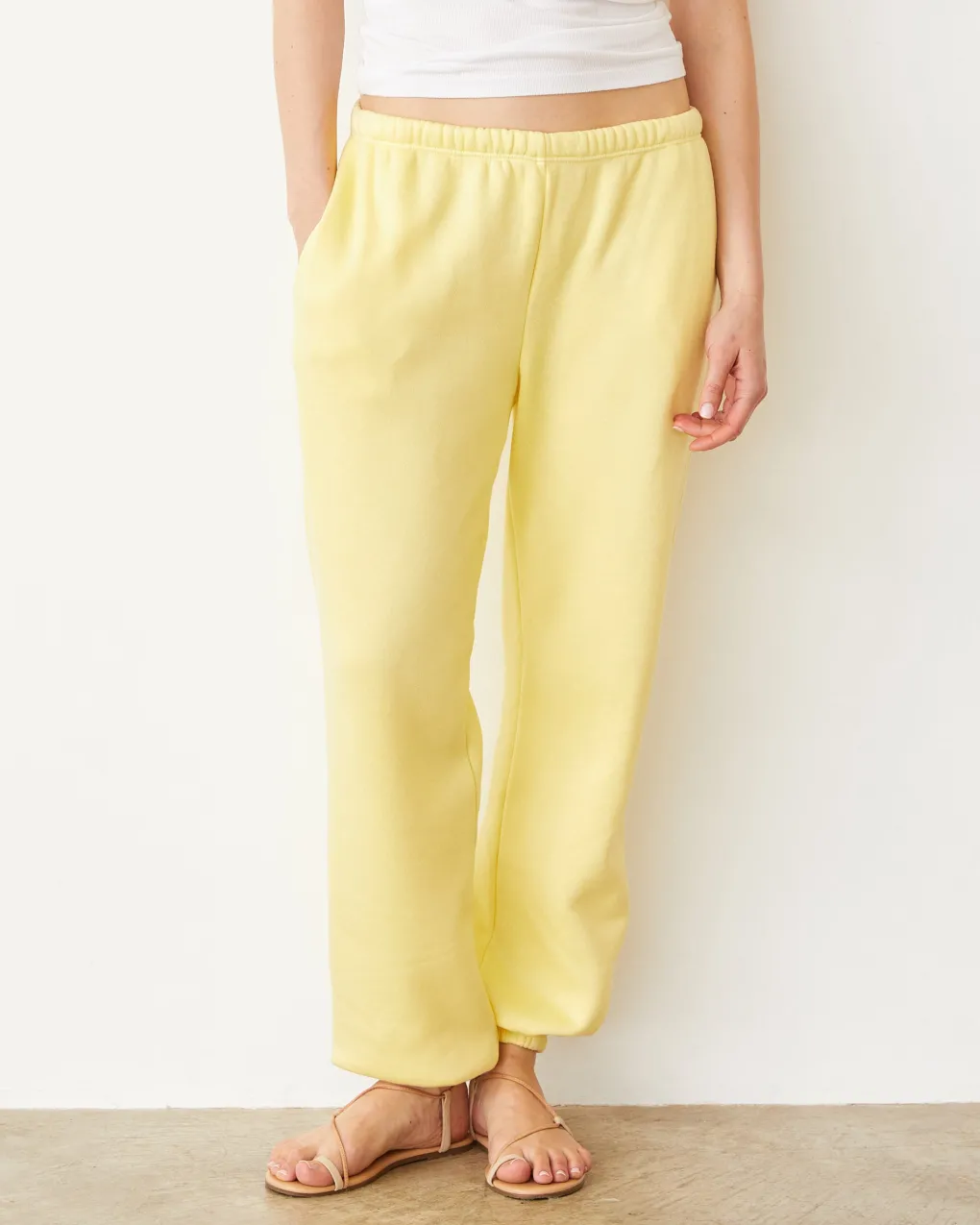 Sweats*MONROW Teddy Fleece Relaxed Sweat LEMON