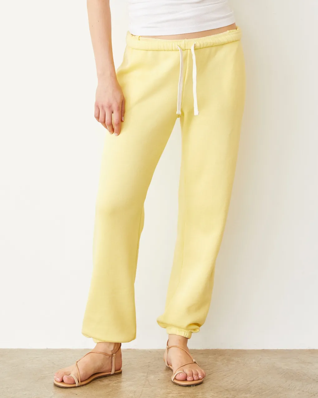Sweats*MONROW Teddy Fleece Relaxed Sweat LEMON