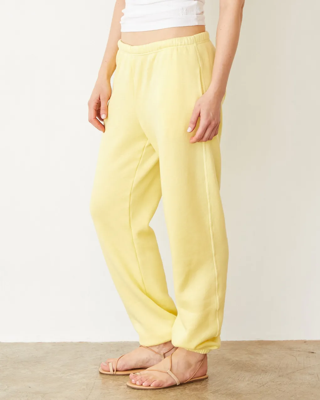 Sweats*MONROW Teddy Fleece Relaxed Sweat LEMON