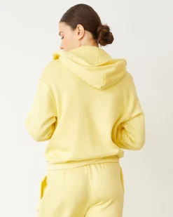 Zip-Up Hoodies*MONROW Teddy Fleece Relaxed Zip Up Hoody LEMON