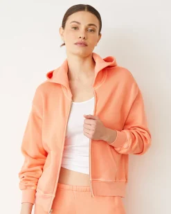 Zip-Up Hoodies*MONROW Teddy Fleece Relaxed Zip Up Hoody SORBET