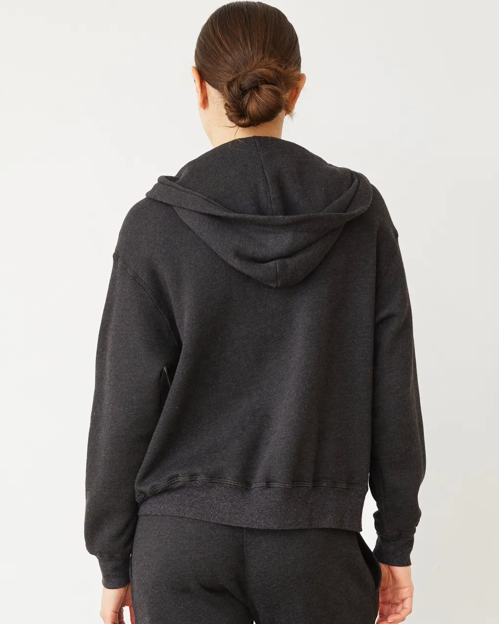 Sets|Zip-Up Hoodies*MONROW Teddy Fleece Relaxed Zip Up Hoody FADEDBLACK