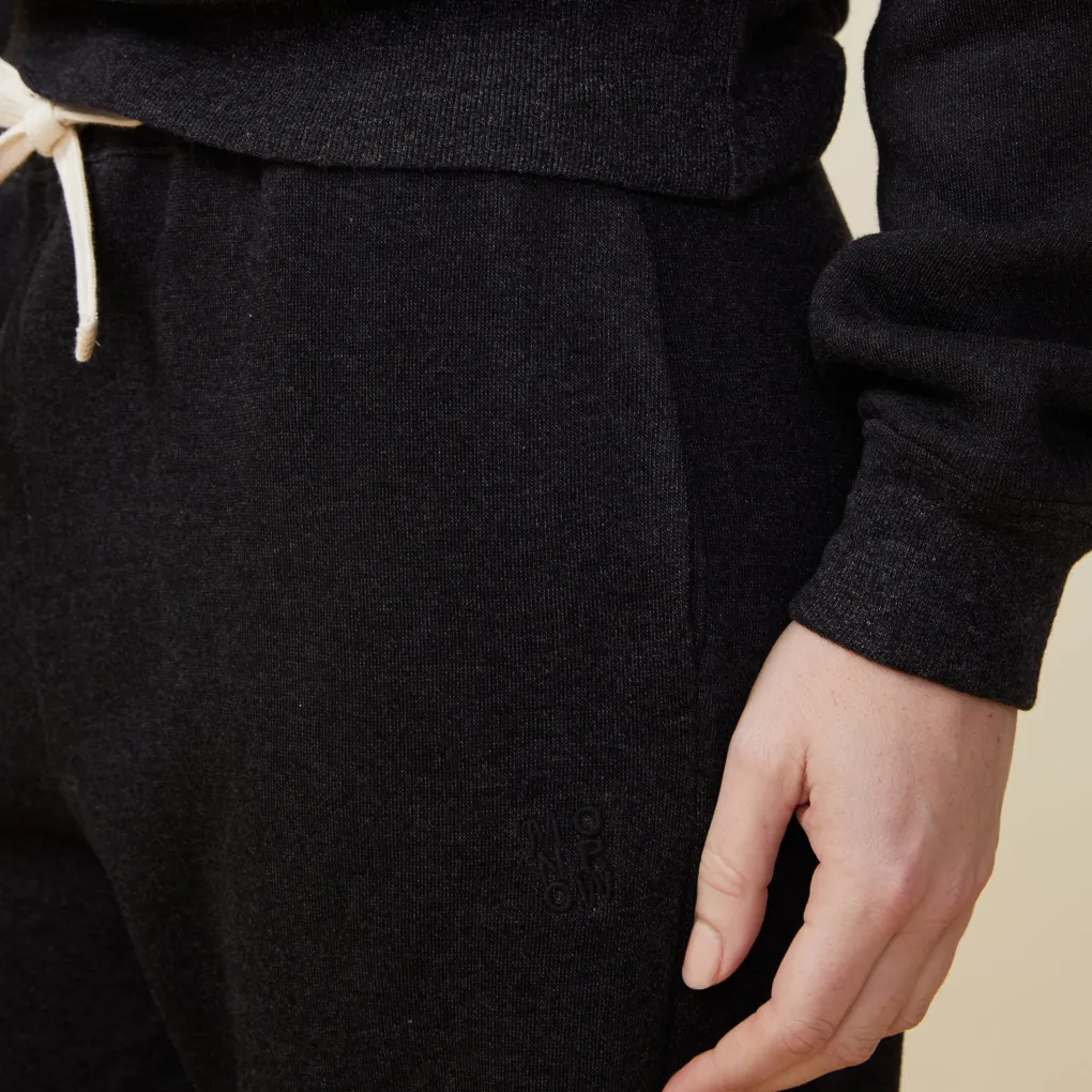 Sweats*MONROW Teddy Fleece Straight Leg Sweat BLACK