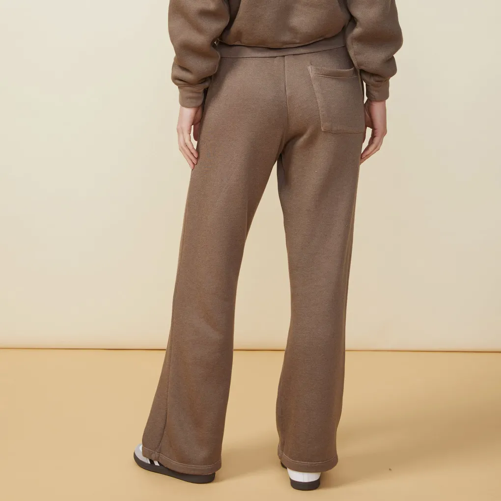 Sweats*MONROW Teddy Fleece Straight Leg Sweat EARLGREY