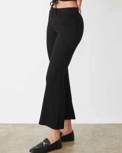 Sets|Pants*MONROW Tencel Rib Kick Flare BLACK