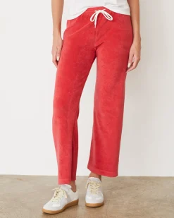 Terry|Pants*MONROW Terry Cloth Crop Pant CHERRY