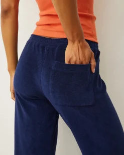Terry|Pants*MONROW Terry Cloth Crop Pant NAVY