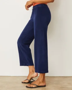 Terry|Pants*MONROW Terry Cloth Crop Pant NAVY