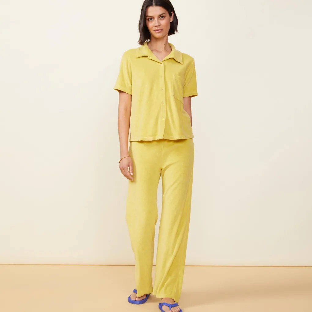 Terry|Sweats*MONROW Terry Cloth High Waisted Flare Sweat KIWI