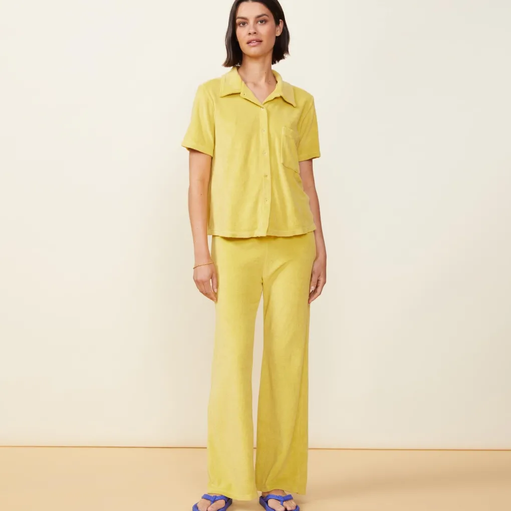 Terry|Sweats*MONROW Terry Cloth High Waisted Flare Sweat KIWI