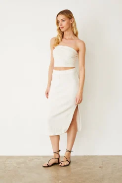 Terry|Skirts*MONROW Terry Cloth Midi Skirt PEARL