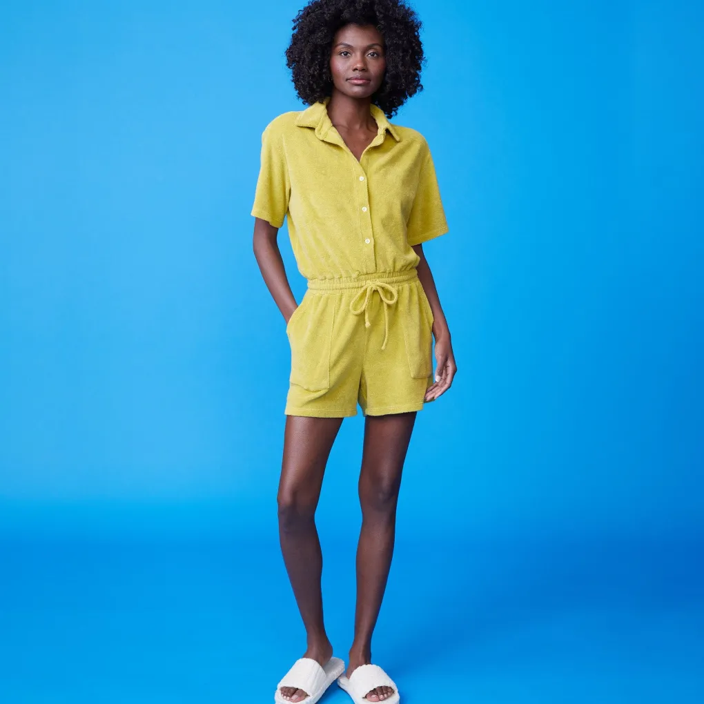 Terry*MONROW Terry Cloth Romper AVOCADO