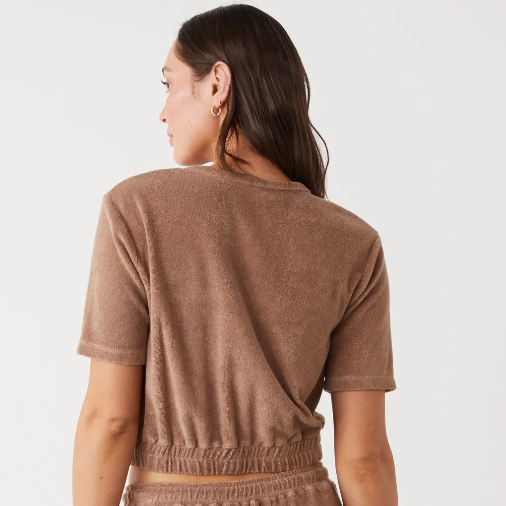 Terry|Tees*MONROW Terry Cloth Short Sleeve PECAN