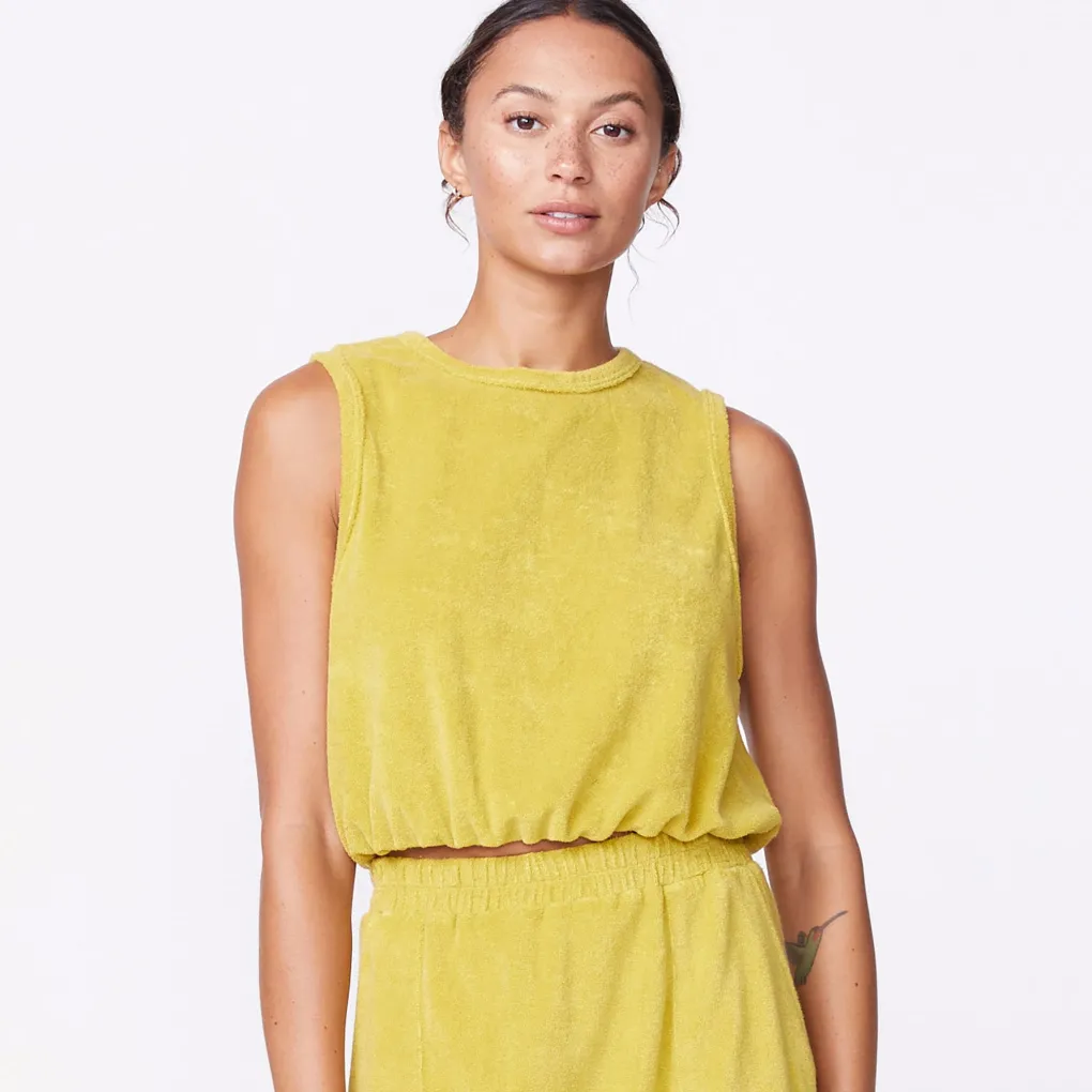 Terry*MONROW Terry Cloth Tank AVOCADO