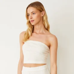 Terry|Tanks*MONROW Terry Cloth Tube Top PEARL