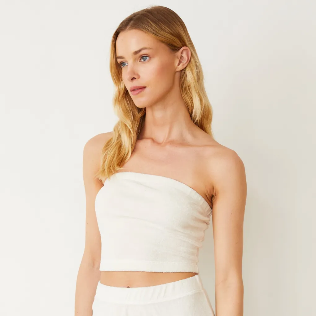 Terry|Tanks*MONROW Terry Cloth Tube Top PEARL
