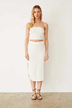 Terry|Tanks*MONROW Terry Cloth Tube Top PEARL