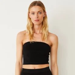 Terry|Tanks*MONROW Terry Cloth Tube Top BLACK