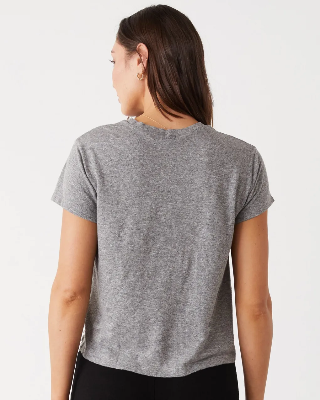 Tees*MONROW Textured Tri-Blend Basic Crew Neck Tee GRANITE