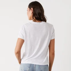 Tees*MONROW Textured Tri-Blend Basic Crew Neck Tee WHITE