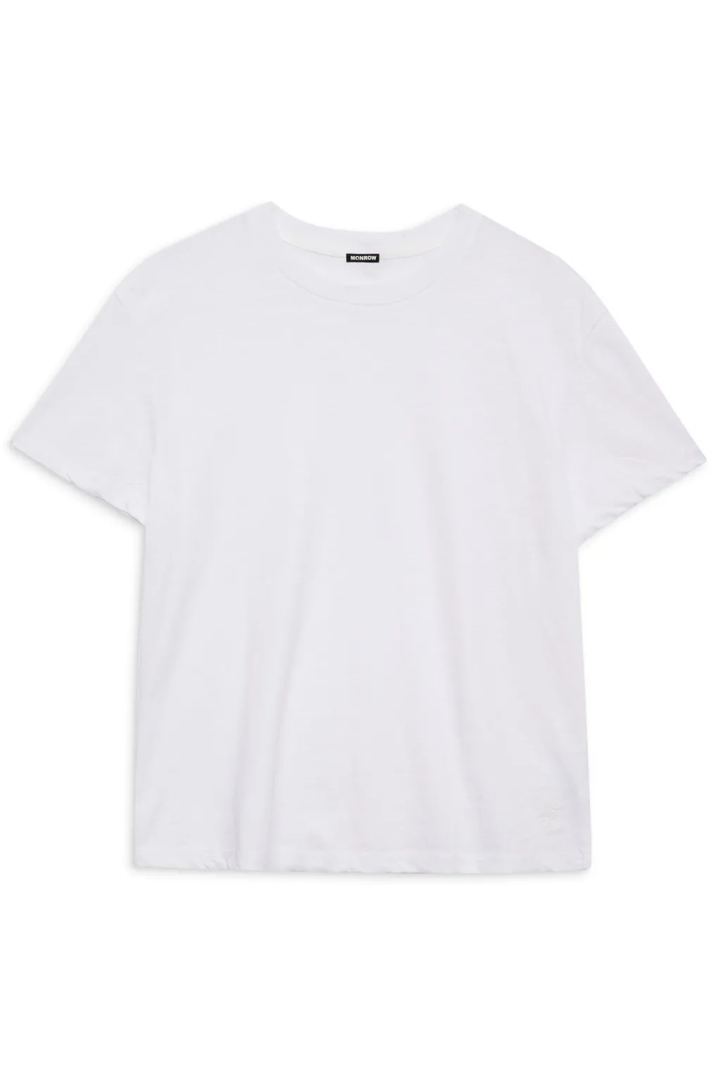 Tees*MONROW Textured Tri-Blend Basic Crew Neck Tee WHITE