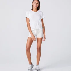 Tees*MONROW Textured Tri-Blend Fitted Crew Neck Tee WHITE