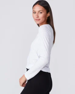Long Sleeve|Tees*MONROW Textured Tri-Blend Fitted Long Sleeve Crew WHITE