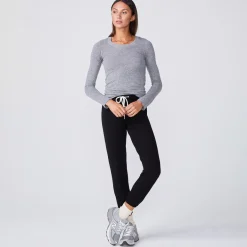 Long Sleeve|Tees*MONROW Textured Tri-Blend Fitted Long Sleeve Crew GRANITE