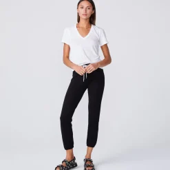 Tees*MONROW Textured Tri Blend Fitted V Neck Tee - Color WHITE