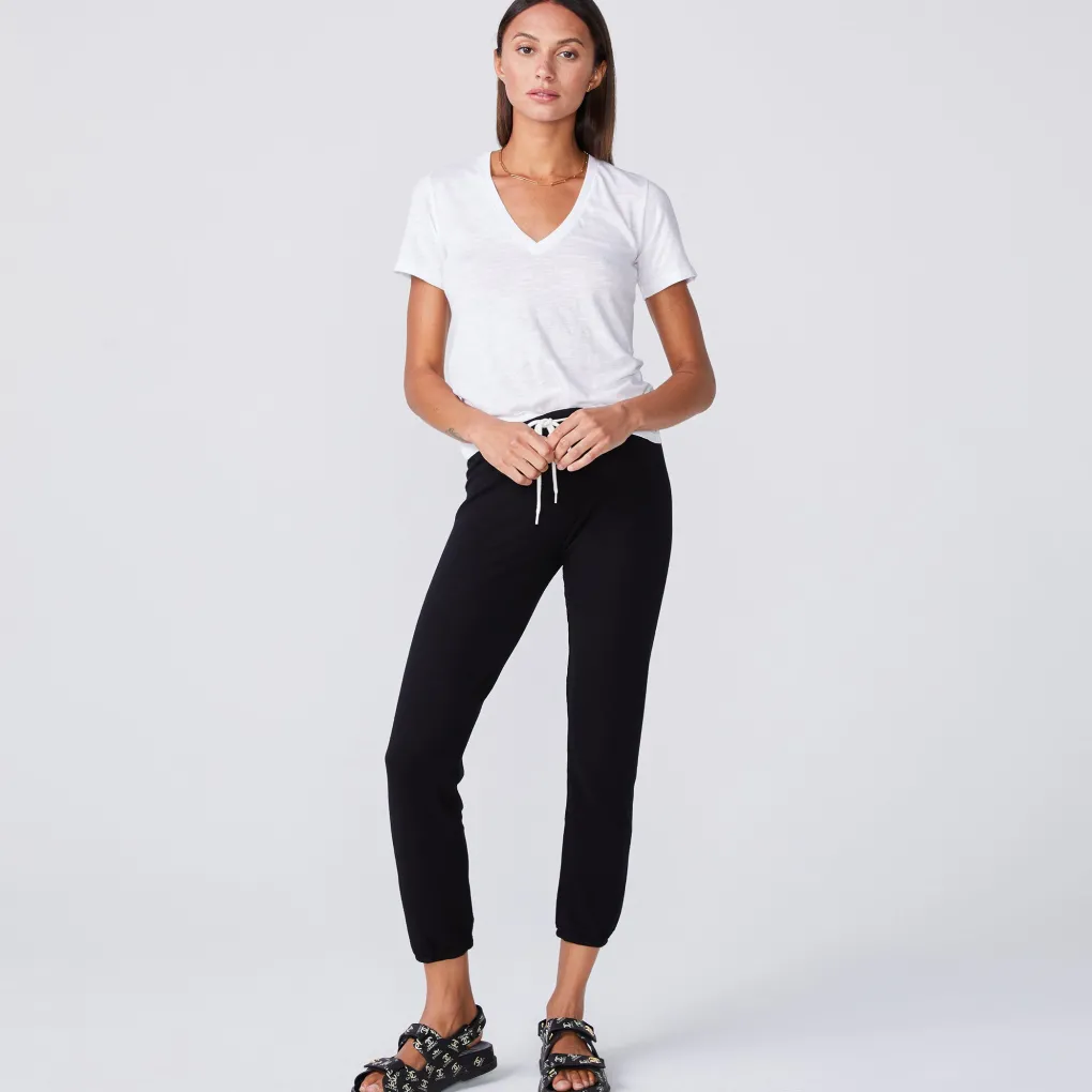 Tees*MONROW Textured Tri Blend Fitted V Neck Tee - Color WHITE