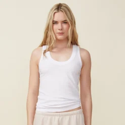 Tanks*MONROW Textured Tri Blend Narrow Tank - Color WHITE