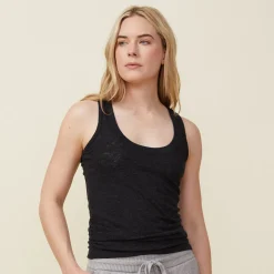 Tanks*MONROW Textured Tri Blend Narrow Tank - BLACK
