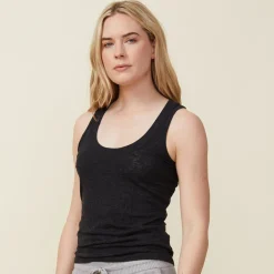 Tanks*MONROW Textured Tri Blend Narrow Tank - BLACK