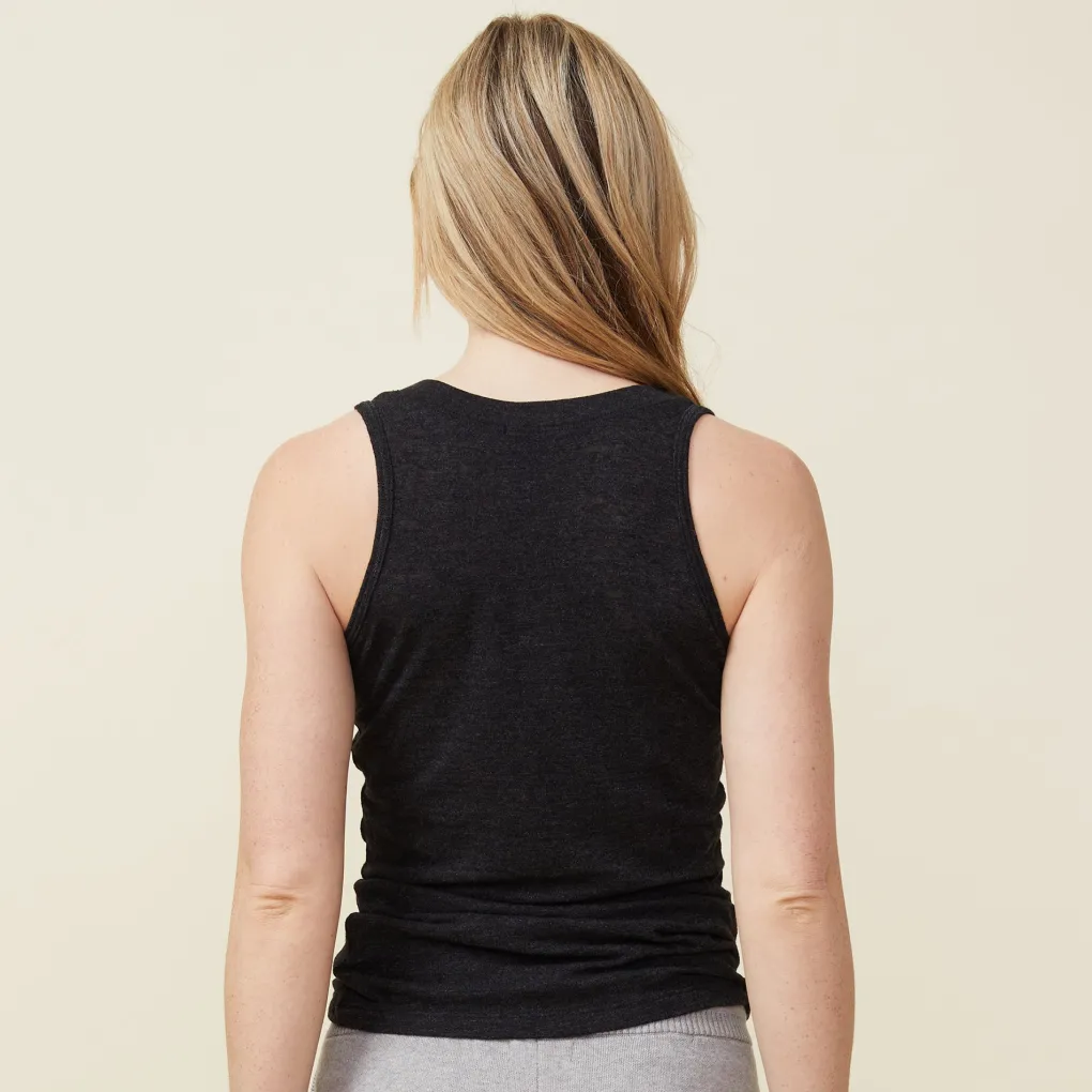 Tanks*MONROW Textured Tri Blend Narrow Tank - BLACK