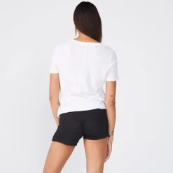 Tees*MONROW Textured Tri-Blend Relaxed Crew Neck Tee WHITE