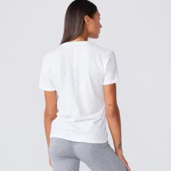 Tees*MONROW Textured Tri-blend Relaxed V Neck Tee - Color WHITE