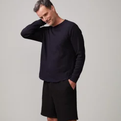 Men's Tops*MONROW Thermal Long Sleeve Crew BLACK