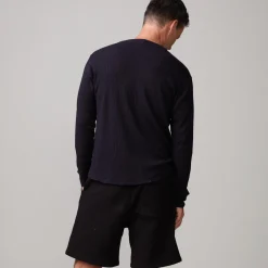Men's Tops*MONROW Thermal Long Sleeve Crew BLACK
