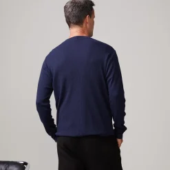Men's Tops*MONROW Thermal Long Sleeve Crew INDIGO