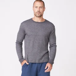 Men's Tops*MONROW Thermal Long Sleeve Crew FADEDBLACK