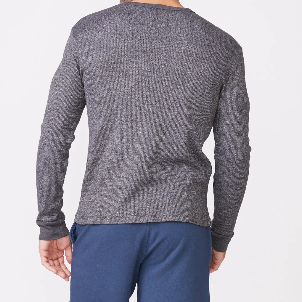 Men's Tops*MONROW Thermal Long Sleeve Crew FADEDBLACK
